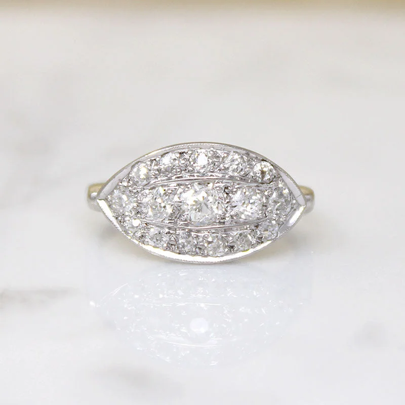 Elegant "Eye" Art Deco Diamond Ring