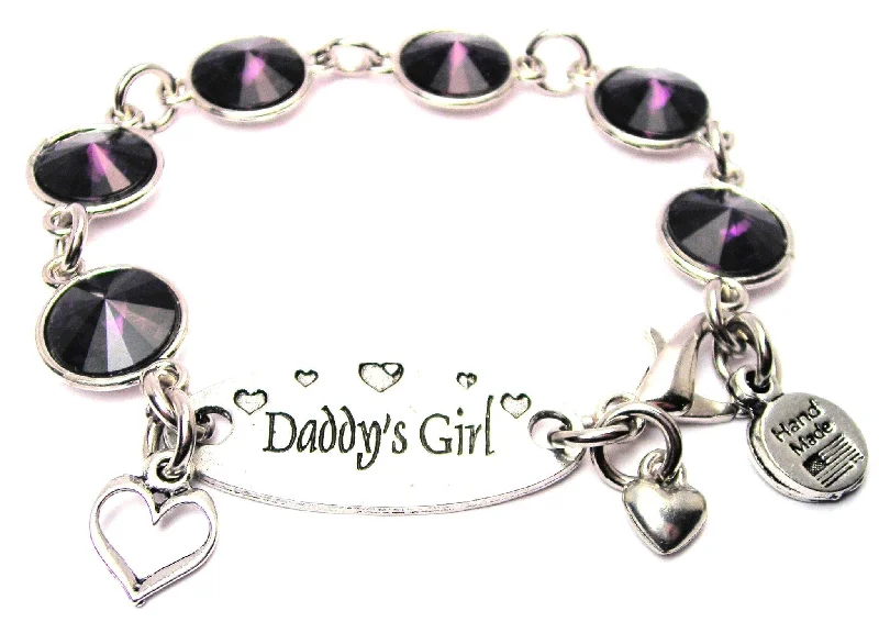 Daddy's Girl Crystal Connector Bracelet