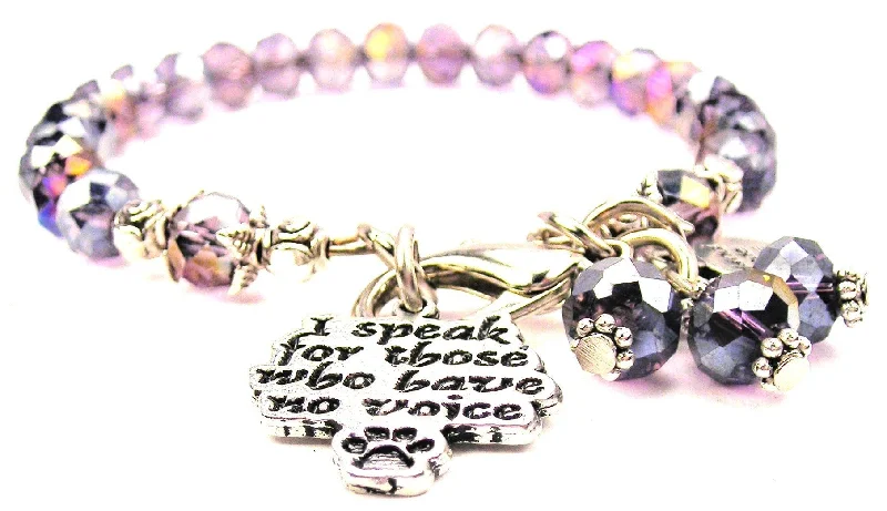 I Speak For Those Who Have No Voice Splash Of Color Crystal Bracelet