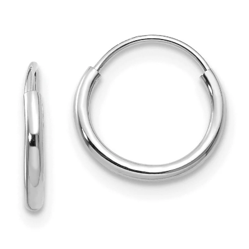 Curata 14k White Gold Polished 8mm Endless Hoop Earrings