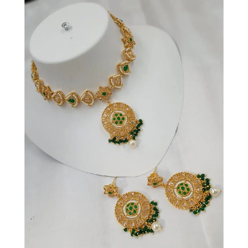 Akruti Collection Gold Plated Crystal Stone Necklace Set