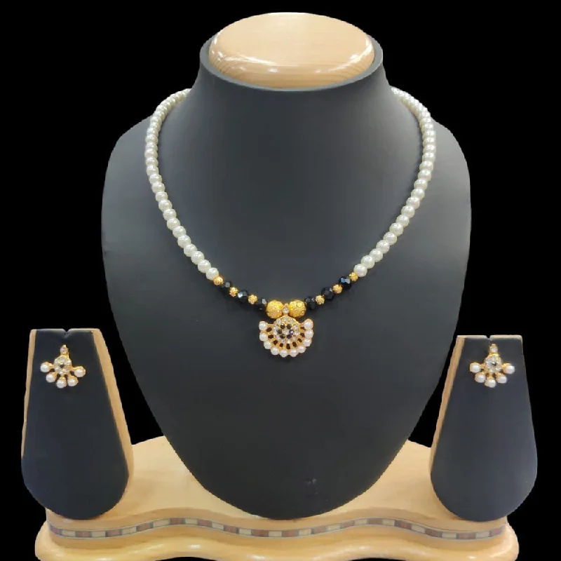 Manisha Jewellery Gold Plated Austrian Stone And Pearl Necklace Set