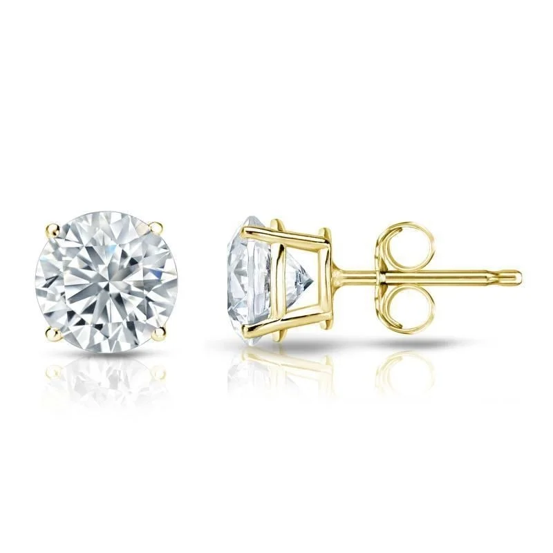 Auriya 18k Gold Certified 2 carat TW Round Diamond Stud Earrings