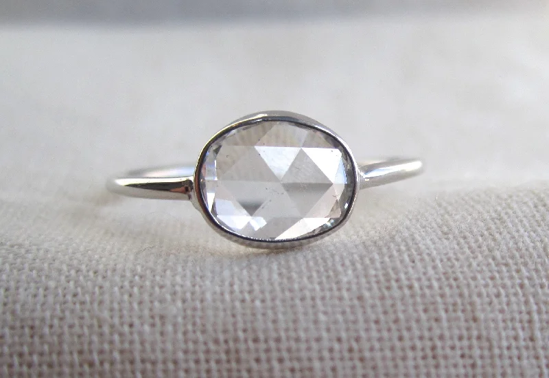 Open Back Rose Cut Oval Diamond Ring | .90