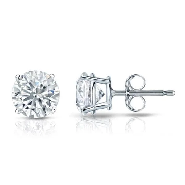 Auriya Platinum GIA Certified 5.50-Carat TDW Round Diamond Stud Earrings