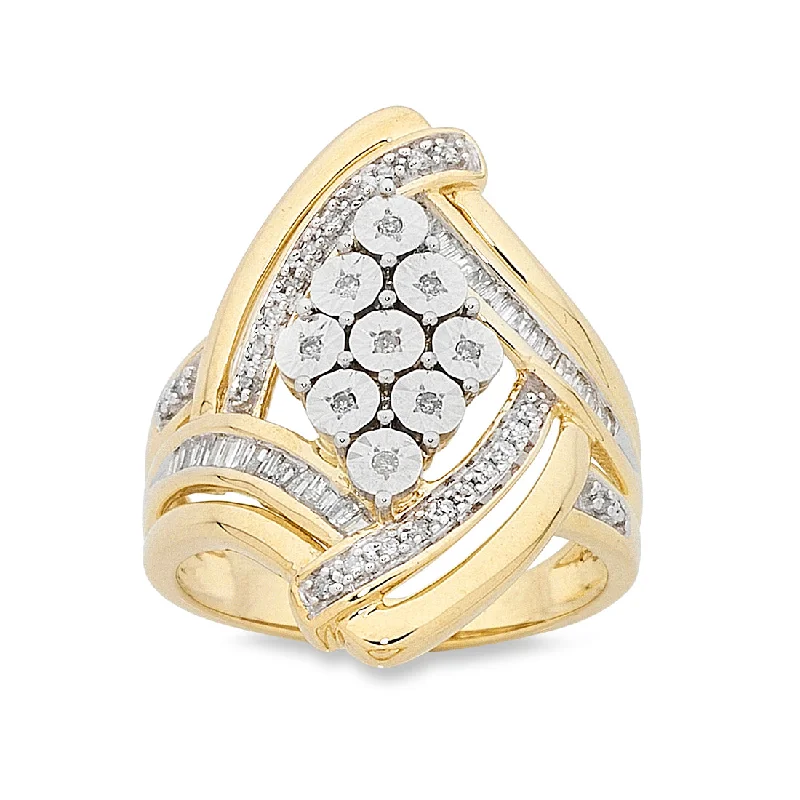 9ct Yellow Gold 0.32ct Diamond Ring