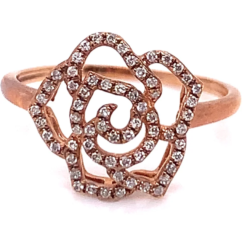 9ct Rose Gold Flower Earth Grown Diamond Ring