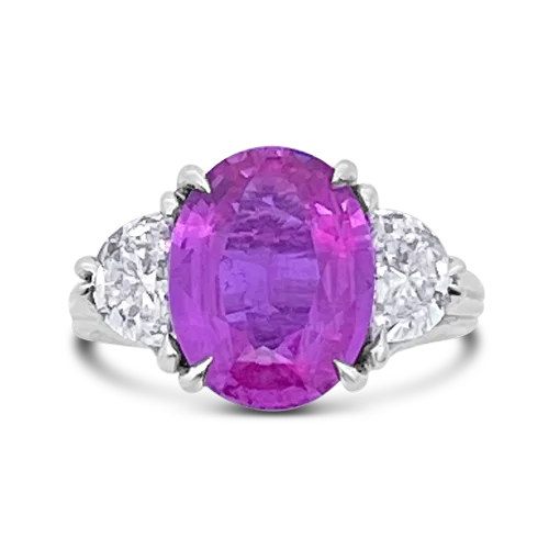 Pink Sapphire & Diamond Ring