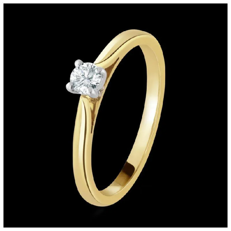 18ct Yellow and Platinum Gold Brilliant Cut Diamond Ring