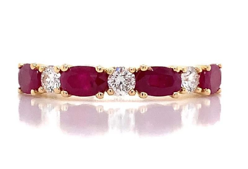 18ct Yellow Gold Earth Grown Ruby And Diamond Ring