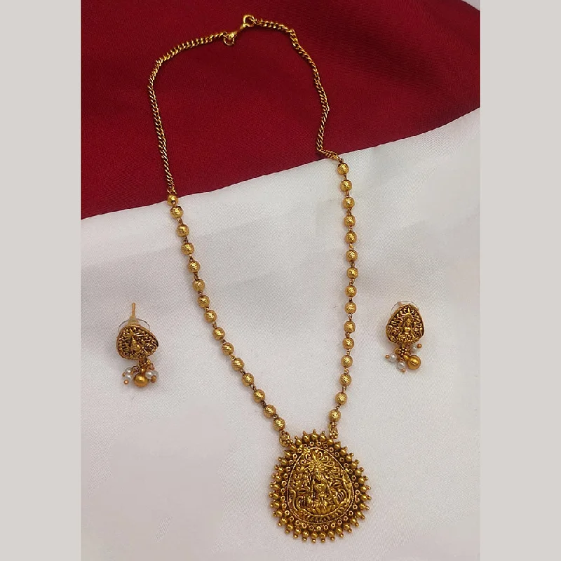 Lucentarts Jewellery Gold Plated Temple Necklace Set