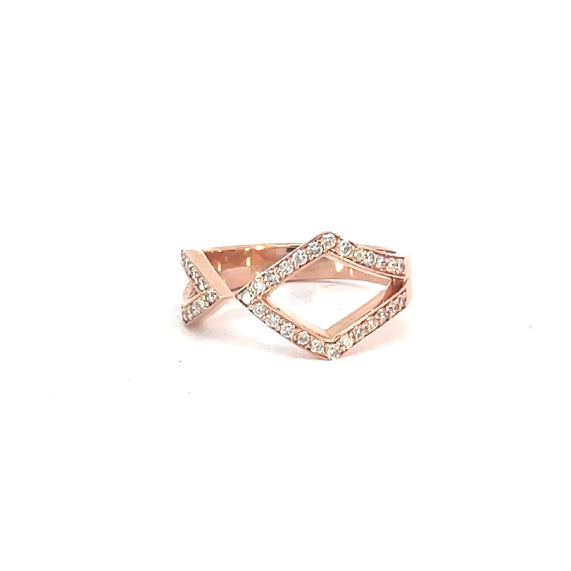 Contemporary Rose Gold Diamond Ring